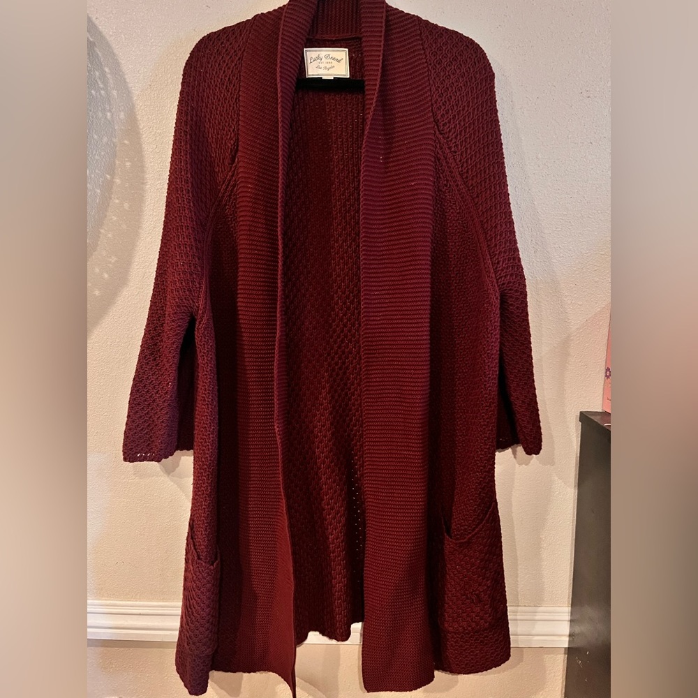 Lucky brand maroon cardigan